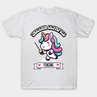 Fencing Unicorn Olympics🤺🦄 - En Garde for Cuteness! T-Shirt